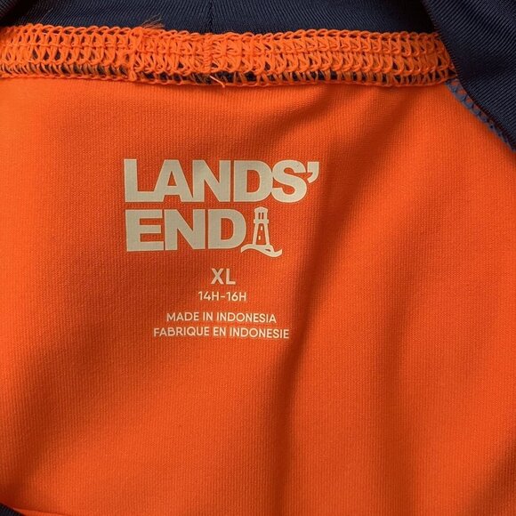 Lands' End NWT Blue - Orange Rashguard Swim Shirt Top Sz XL - Picture 2 of 7